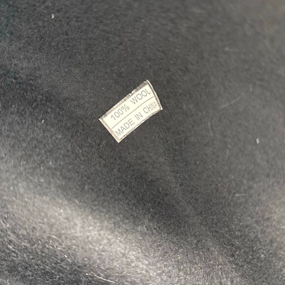 Vintage 1990s Black Wool Hat With Attached Scarf Women’s Medium Retro Winter Cap - Picture 10 of 14